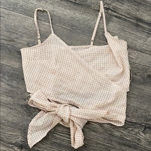 Checkered Wrap Crop top